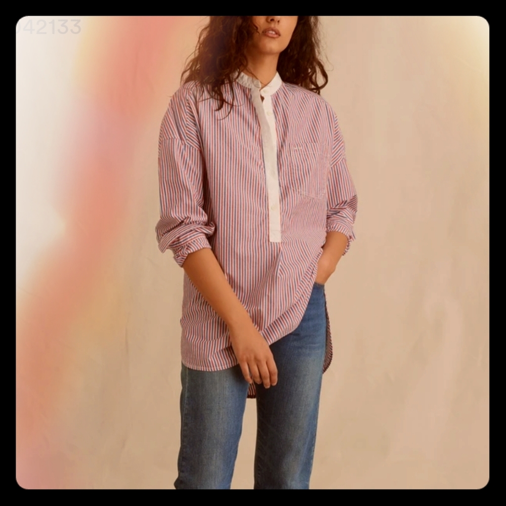 NWOT Alex Mill Red/White/Blue Stripe Popover Tunic